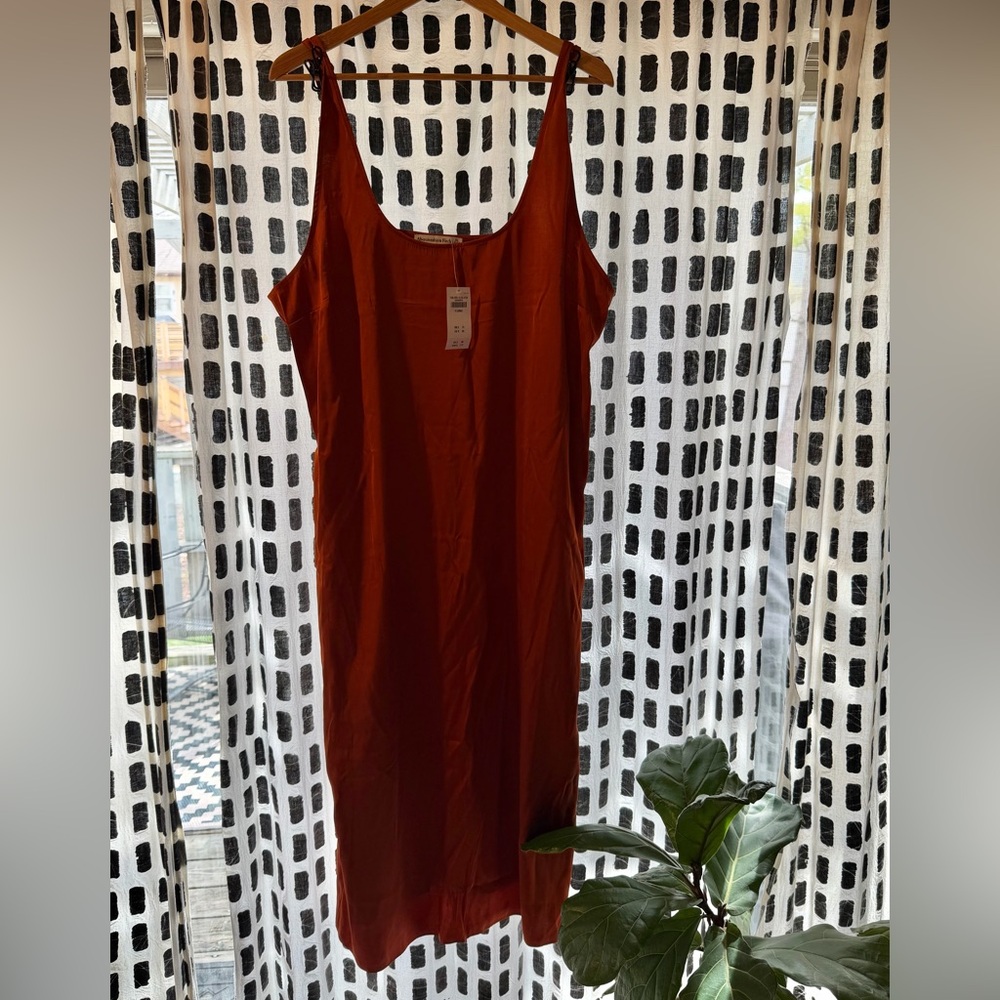 Abercrombie Elegant Rust Sleeveless Midi Dress